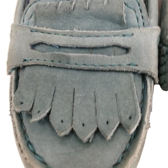 Timberland Womans Blue Penny Loafer Driving Shoes Moccasins Size 8 Leather Suede - Picture 4 of 11